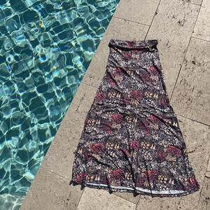 Vintage Forever 21 Floral Maxi Vacation Skirt S